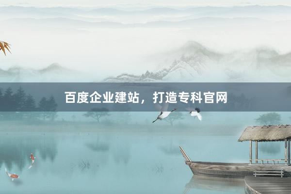 百度企业建站，打造专科官网
